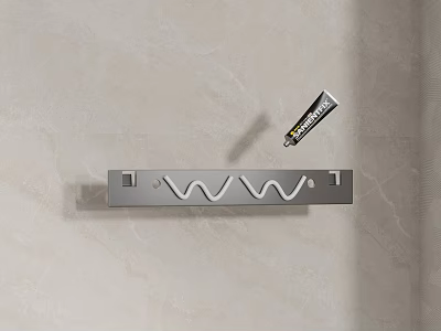 Wall Mounted Metal Shelf With Wavy Design For Bathroom Toiletries Storage 3d model