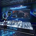 Smart Construction Command Dispatch Platform With 3D City Model And Data Visualization Screens