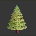 Green Layered Decorative Plant with Tree Like Structure and Textured Surface