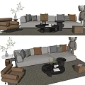 Sofa Coffee Table Combination Multiplayer Sofa Coffee Table Combination 3d model
