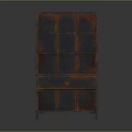 Vintage Rustic Shelf Cabinet With Weathered Finish Multiple Shelves And Drawer Storage