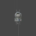 Game and Movie Character Design Featuring Floating Sphere With Green Accents and Hanging Cables