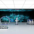 Futuristic Tech Experience Space With Interactive Installations Digital Displays And Modern Design 3d model