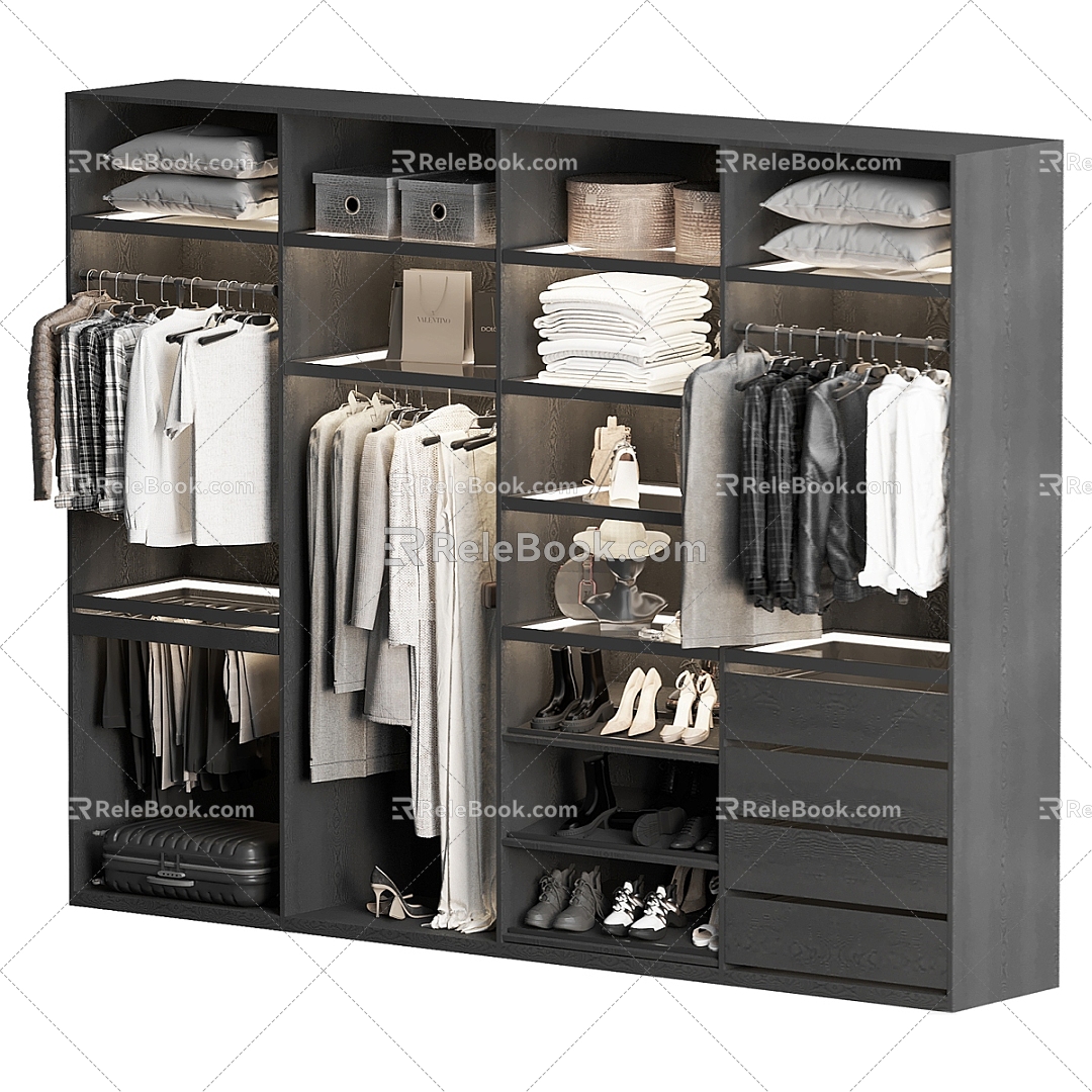 wardrobe clothes solid wood wardrobe 3d model