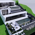 Modern Detached Villa on Hillside with Swimming Pool Terrace Large Windows and Greenery