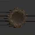 Decorative Equipment With Branch Like Decoration Circular Platform And Long Sticks