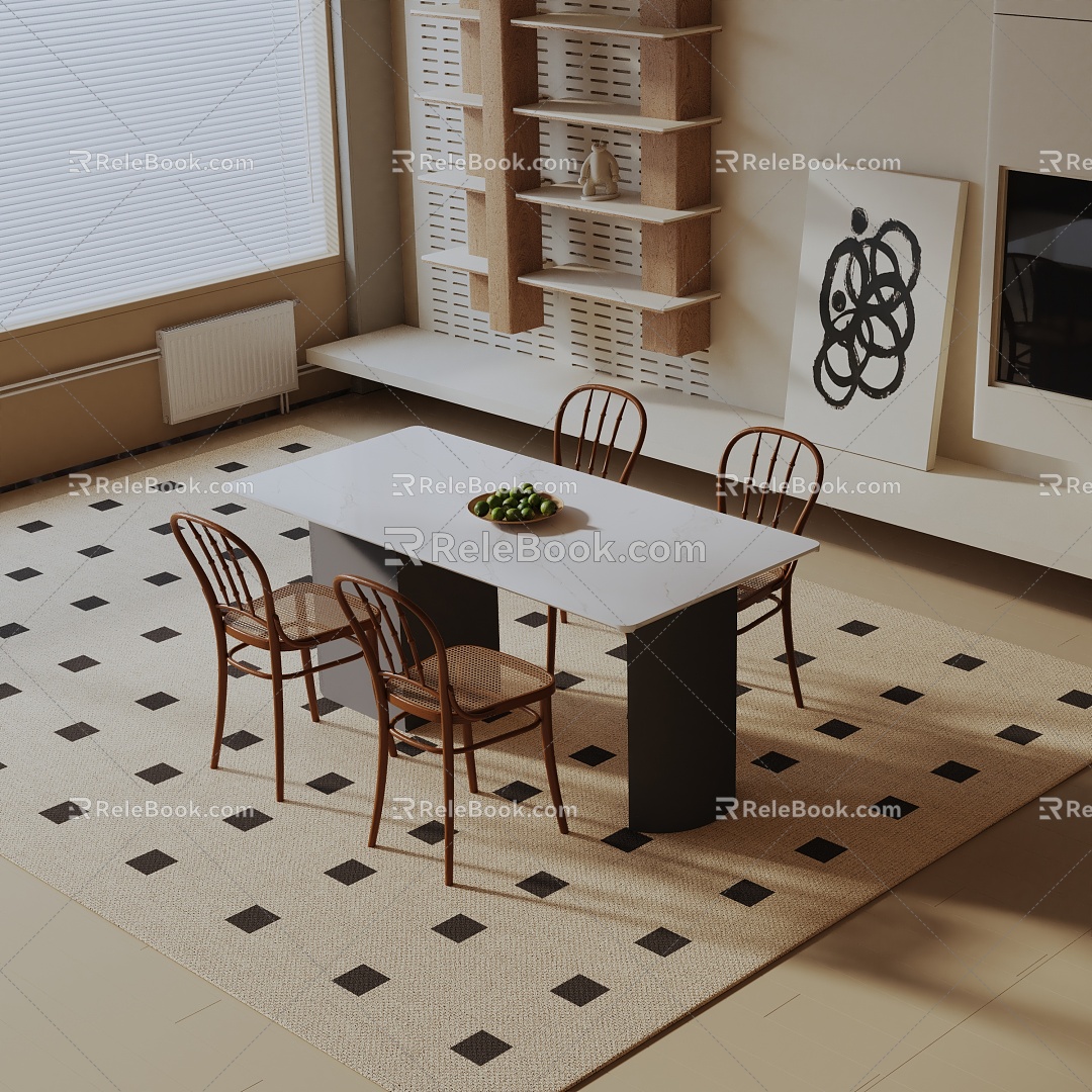 Modern dining table 3d model