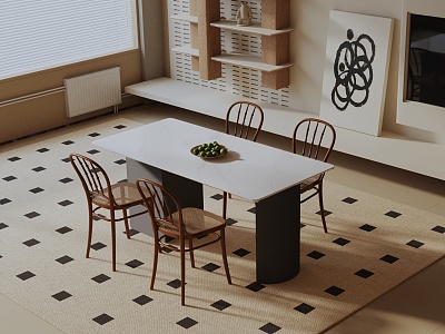 Modern dining table 3d model