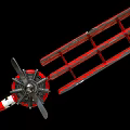 Red Vintage Biplane Weapon Featuring Spinning Propeller And Double Metal Wings Structure