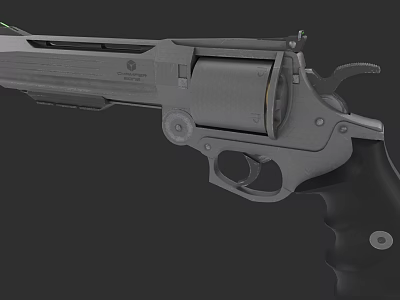 Game art revolver with chamfer design 3d model