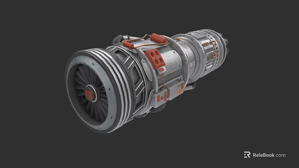Fighter Jet Engine 3D Model With Detailed Components And Metallic Finish 3d model 