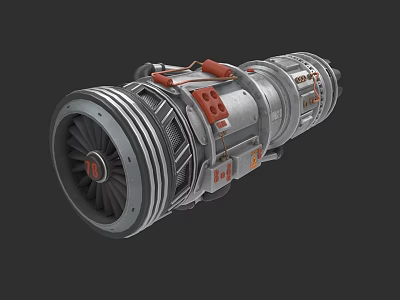 Fighter Jet Engine 3D Model With Detailed Components And Metallic Finish 3d model