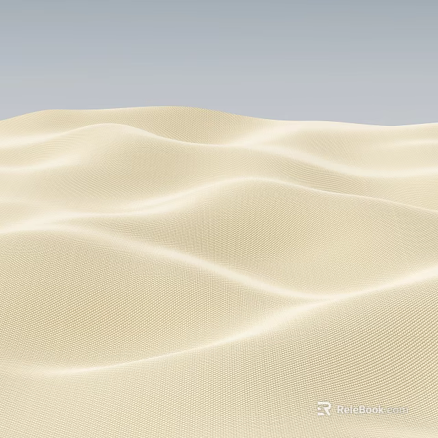 Sandy Desert Landscape With Wavy Dunes And Light Colored Textured Surface 3d model 