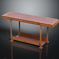 Wooden Console Table With Lower Shelf And Sturdy Legs For Home Interior Design