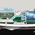 Highway billboard display truss tripod column billboard highway billboard 3d model