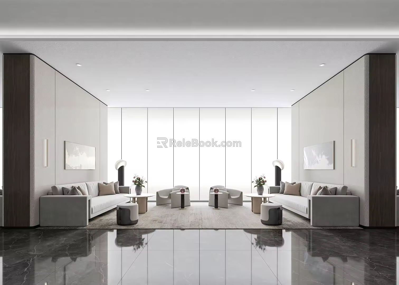 Modern reception area Sales office Reception area 3d model