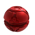Red Mechanical Sphere With Intricate Design And Tech Inspired Details 3d model
