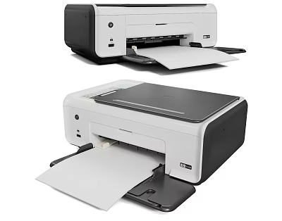 Efficient Office Electrical Appliance Printer With Black White Color And Paper Output 3d model