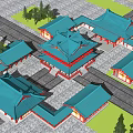 Ancient Building Courtyard Loft 3d model