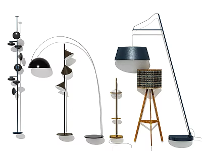 Modern Floor Lamps With Various Designs And Stylish Shapes For Home Decor 3d model