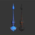 Blue And Black Horned Mythical Creatures With Spiky Manes Standing Together