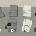 Modern Lazy Sofa Single Sofa Casual Sofa Fabric Single Sofa Bean Bag Sofa Lying Bear Sofa 3d model