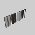 Modern Double Doors Design Featuring Glass Panels Dark Wooden Frames And Metal Strips