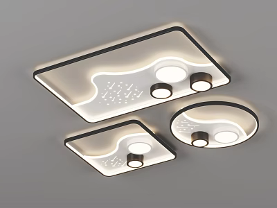 Modern Ceiling Lights With Different Shapes And Lighting 3d model