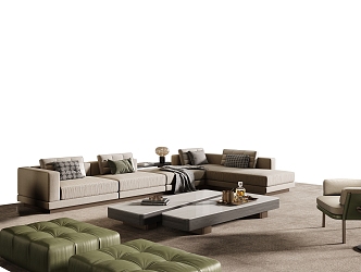 Minotti miloti living room sofa combination 3d model