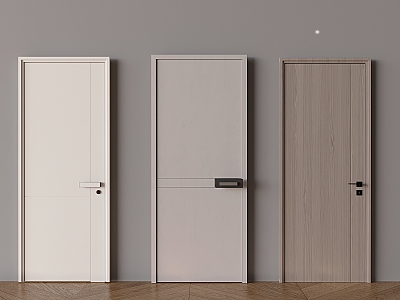 Modern Cream Style Flat Door Bedroom Solid Wood Single Door model