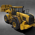 Yellow Heavy Duty Loader With Large Tires And Front Bucket Construction Vehicle