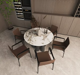 Italian Light Luxury Dining Table 3d model