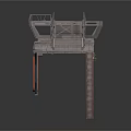 Industrial Structure Component Featuring Concrete Platform Staircase And Railing