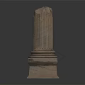 Ancient Stone Column Capital With Fluted Shaft And Carved Base Details
