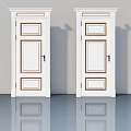 Two White Hinged Doors Featuring Wooden Frame And Panel Design In Interior