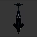 Black And White Orca Whale With Open Mouth And Dorsal Fin Swimming Posture
