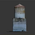 Vintage Lighthouse Model Display With Red Roof Light Blue Tower And Small Window