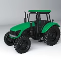 Green Agricultural Tractor Functional Vehicle With Cab And Large Wheels