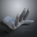 White Prosthetic Hand Model Medical Device With Realistic Design And Dark Background