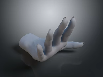 White Prosthetic Hand Model Medical Device With Realistic Design And Dark Background 3d model
