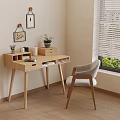 Modern Style Study Table Writing Desk Desk and Chair 3d model