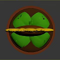 Cartoon Sunflower Potted Plant Featuring Smiling Face Yellow Petals Green Leaves And Brown Pot