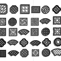 New Chinese-style openwork window grilles wall window grilles openwork window antique window grilles 3d model
