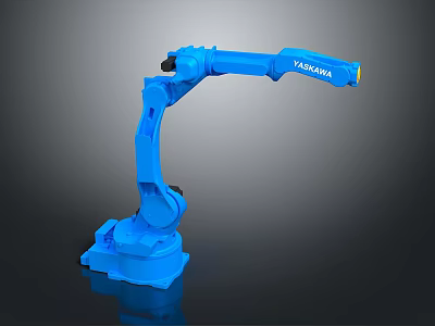 Game Movie Character Featuring Blue YASKAWA Robotic Arm Design Elements 3d model