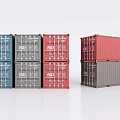 Industrial Equipment Multi Colored Shipping Containers Stacked For Storage And Logistics