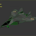 Blue Low Poly Style Aircraft Model With Streamlined Design Sharp Nose And Circular Wing Insignia 3d model