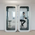 Public Facility Information Kiosk With Transparent Enclosure And Digital Buttons