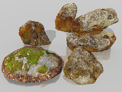 stone rock cliff stone wall deciduous stone forest ground mountain stone ground moss stone gobi desert pavement stone pile of sandstone 3d model