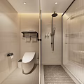 Modern Hotel Room Interior With Wooden Wardrobe Bathrobe Vanity And Mirror