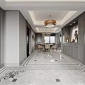 Elegant Modern Living Dining Room With Sofa Coffee Table Area Rug And Decorative Wall Art